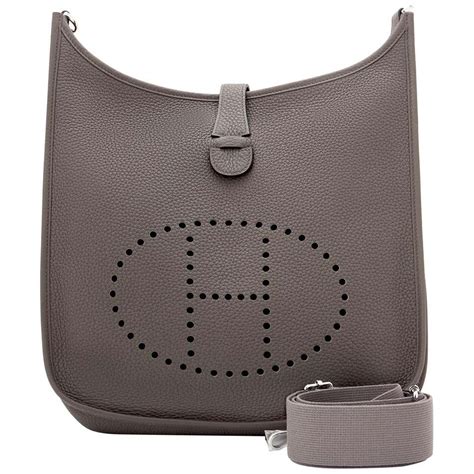 hermes evelyne dark grey|hermes evelyne bag size.